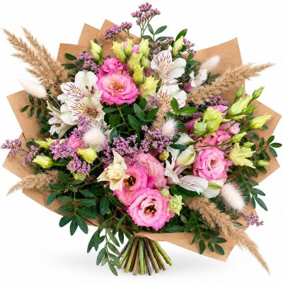 Lisianthus-Alstromerien-Strauß