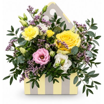 Jemný flowerbox s růží