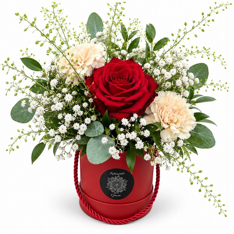 Flowerbox růže a karafiáty
